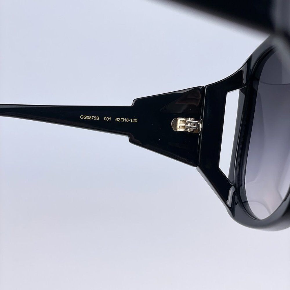 NEW Gucci GG0875S 001 Women Rectangle Oversized Black Grey Gradient Sunglasses - Picture 10 of 11